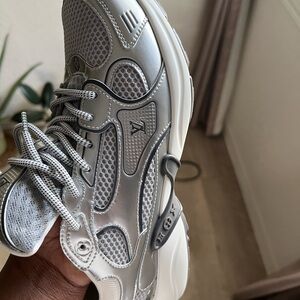 Louis Vuitton Metallic Silver Sneakers